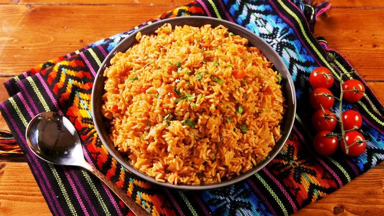 bowl of tomato garlic spanish rice