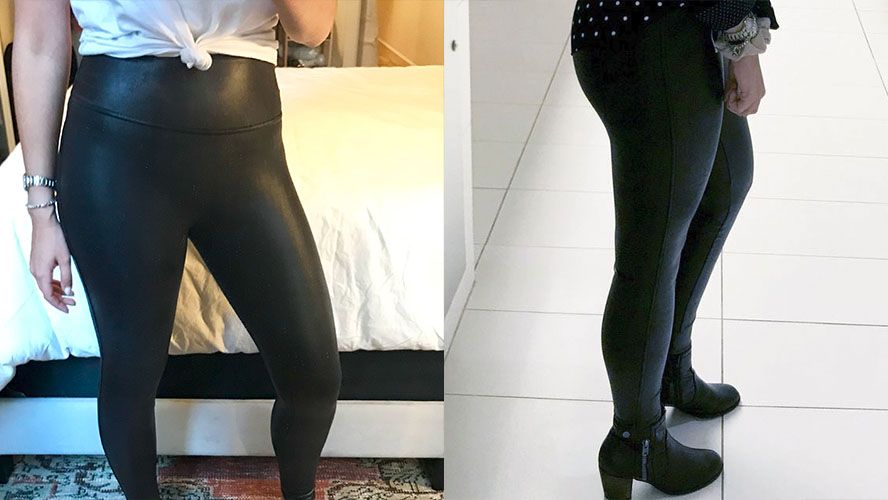 Women's Faux Leather Padded Leggings Tummy Control Leggings High