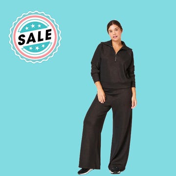 Spanx End of Year Sale spanx air essentials set on blue background with sale badge