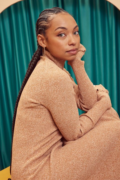 park city, utah january 22 logan browning of ‘women write now’ poses for a portrait at getty images portrait studio at stacy's roots to rise market on january 22, 2023 in park city, utah photo by emily assirancontour by getty images for stacy's pita chips