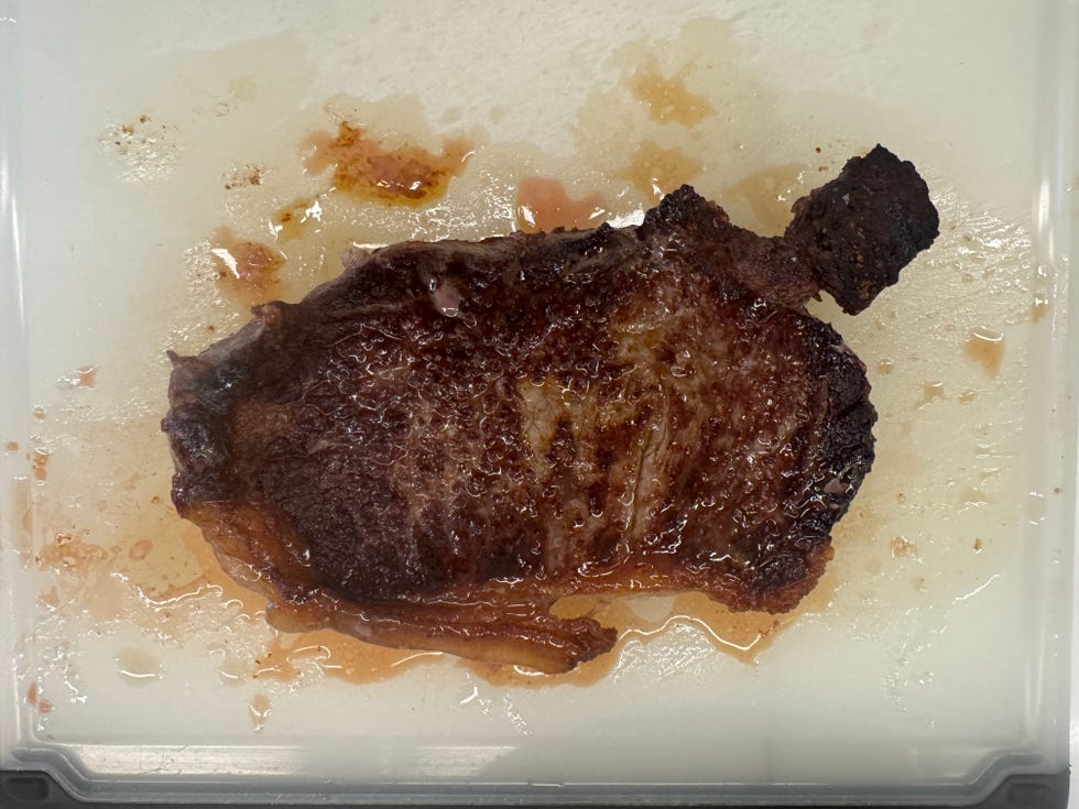 steak after it's been cooked in the spectra cookware