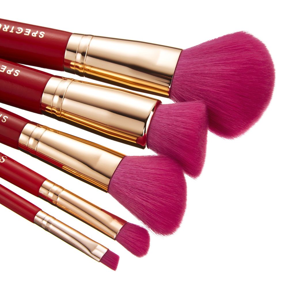 Very cute Valentine Spectrum makeup 5 brushes x face and eye in a outlet rose gold bag