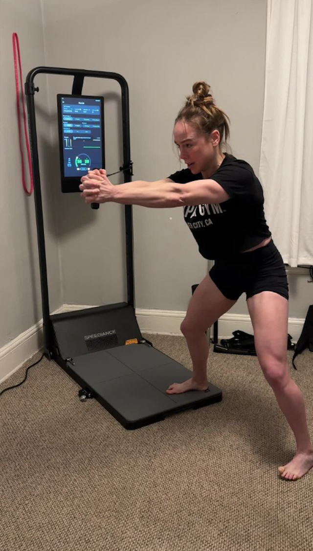 certified strength and conditioning specialist susan cashdollar testing the speediance gym monster 2 for good housekeeping