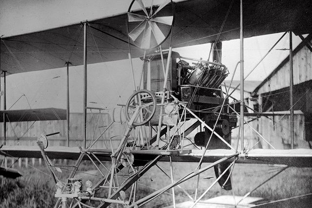 a view of the sperry autopilot installed on an early curtiss biplane at hammondsport, ny, where lawrence received his pilot’s license in 1913  glenn h curtiss museum