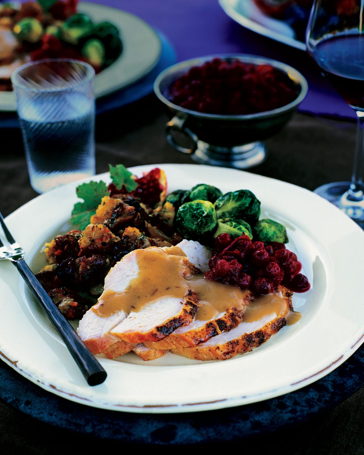 Spice-Rubbed Whole-Roasted Turkeys with Cranberry Gravy