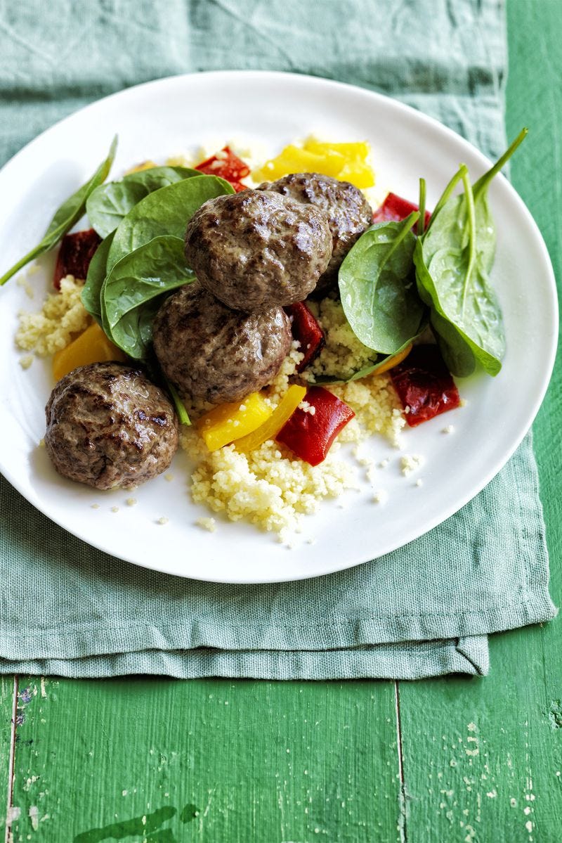 grilling recipes spiced mini burgers with spinach and couscous