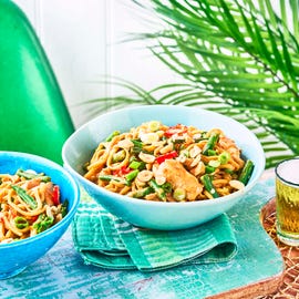 spicy chicken peanut noodles