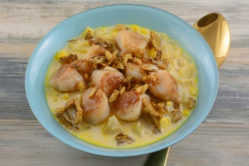 spicy chowder soup with scallops