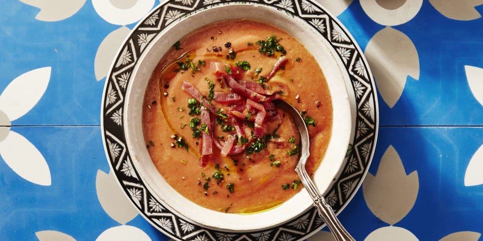 spicy gazpacho with serrano ham