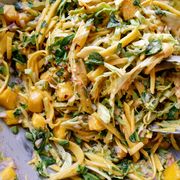spicy mango slaw with cabbage, mint, cilantro, shallots