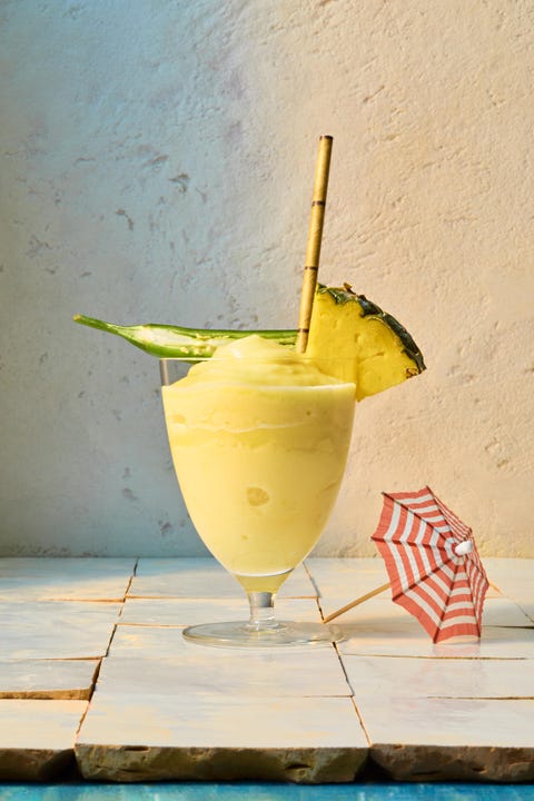 spicy pina colada. frozen cocktails. summer drinks.