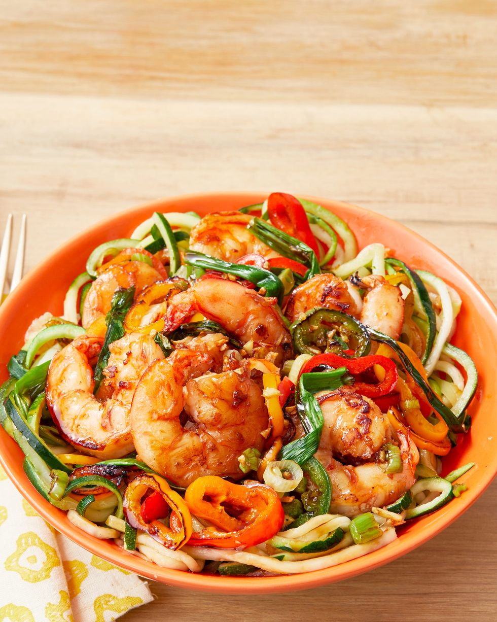 shrimp pasta recipes spicy shrimp stirfry with zucchini noodles