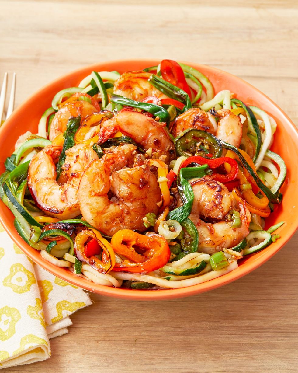 shrimp pasta recipes spicy shrimp stirfry with zucchini noodles