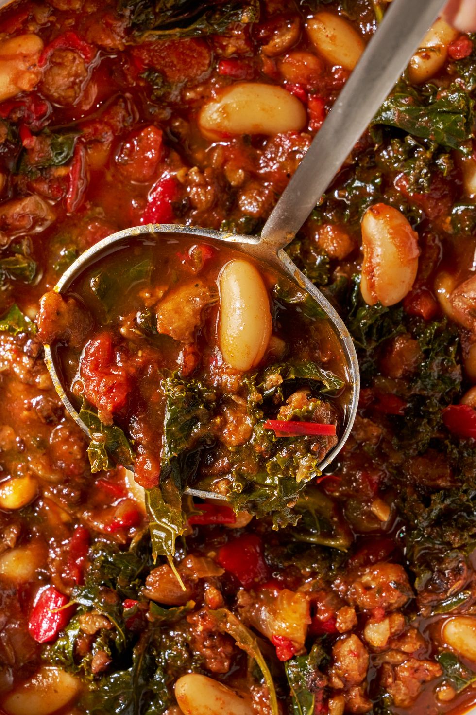 spicy turkey sausage and kale chili