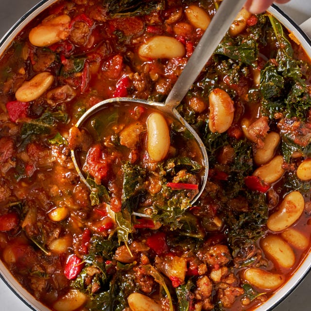 spicy turkey sausage and kale chili