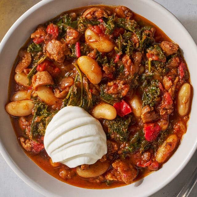 spicy turkey sausage and kale chili