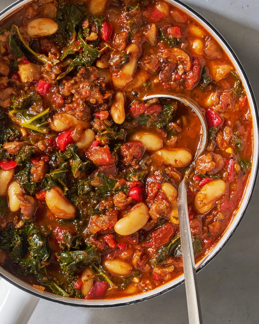 spicy turkey sausage and kale chili