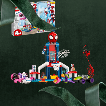 LEGO Spider-Man web quarters on a festive background lego spider man web quarters on a festive background