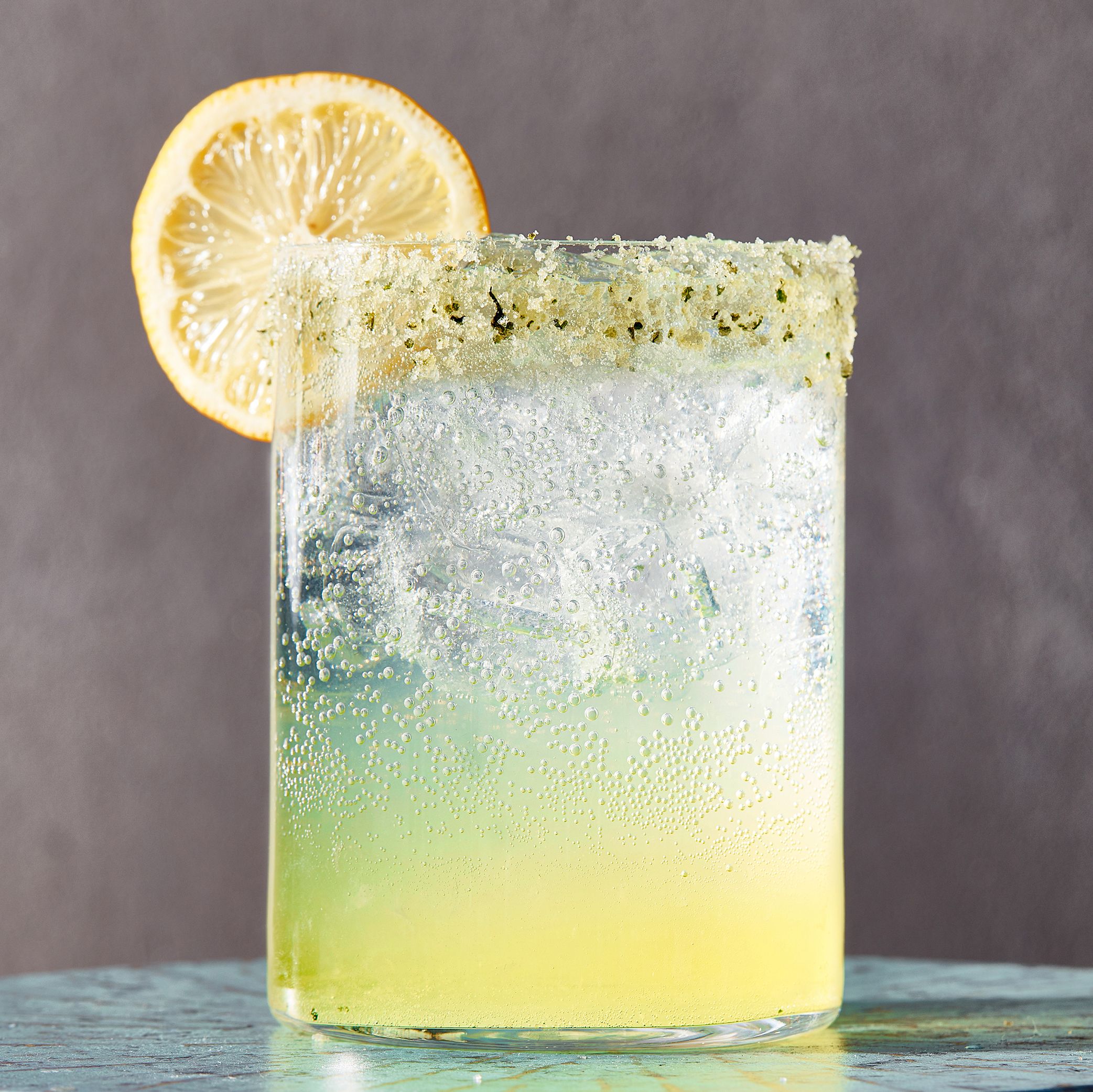 Spiked Sparkling Basil Lemonade