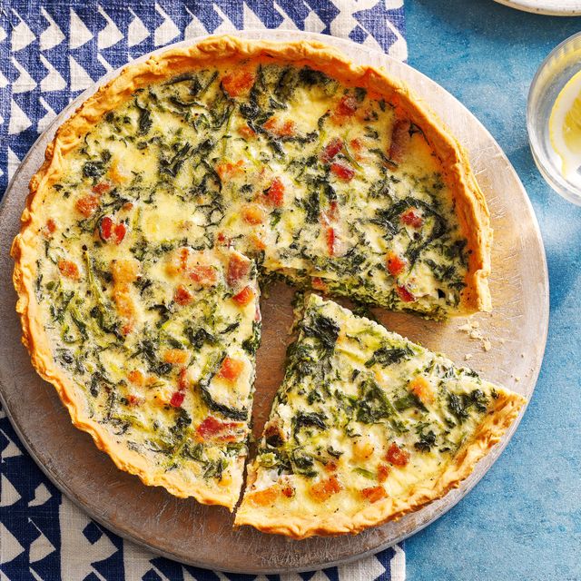 spinach and bacon quiche