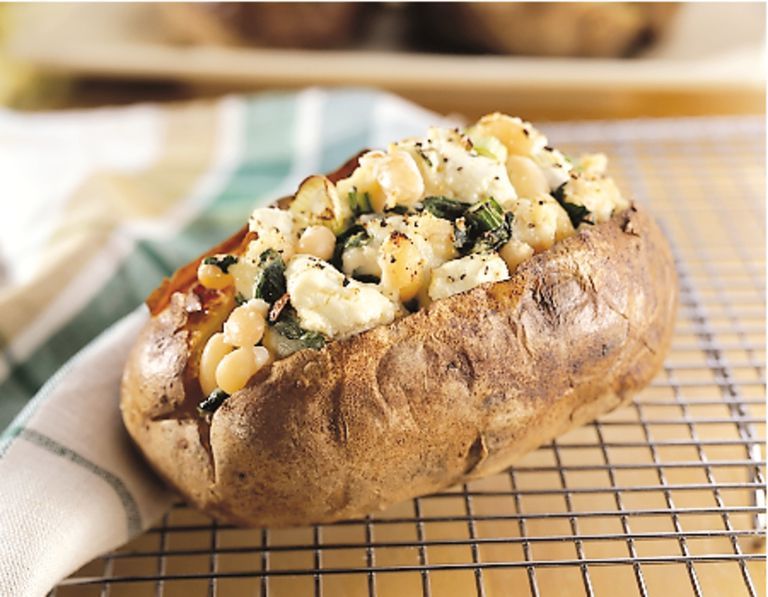 spinach and goat cheese stuffed potato