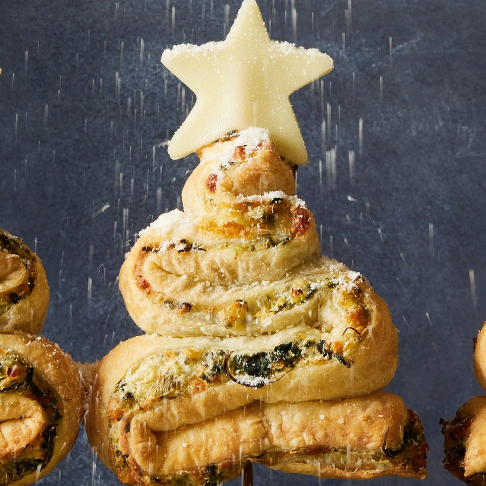 spinach artichoke christmas tree skewers