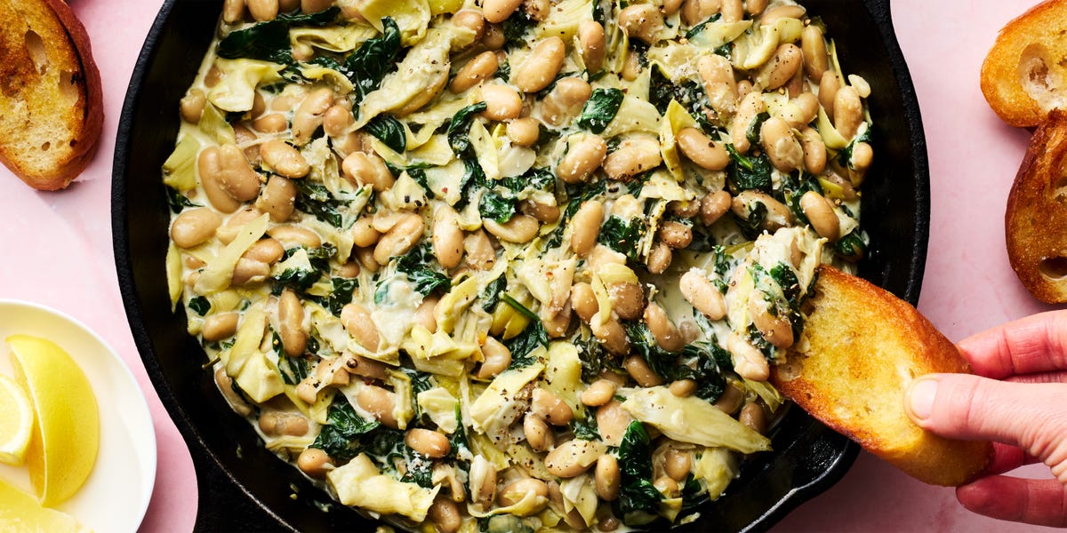 preview for Spinach & Artichoke White Bean Skillet Is Your Favorite Dip Turned Main Course