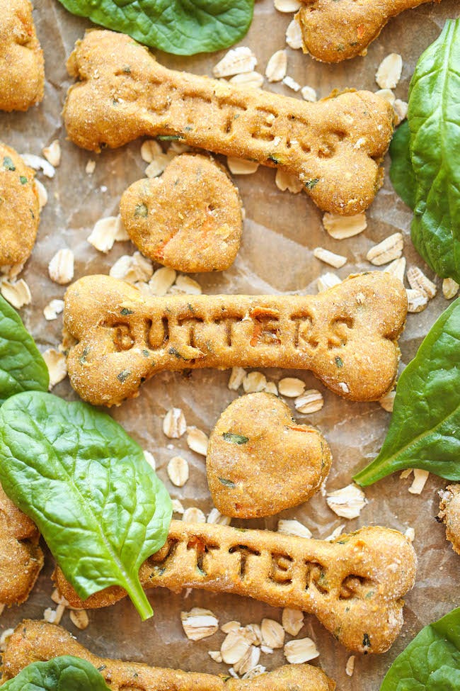 spinach, carrot, and zucchini dog treats - homemade dog treats