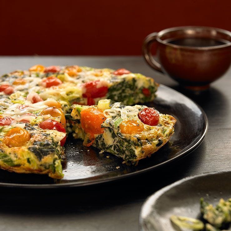 high protein low carb meal spinach tomato frittata