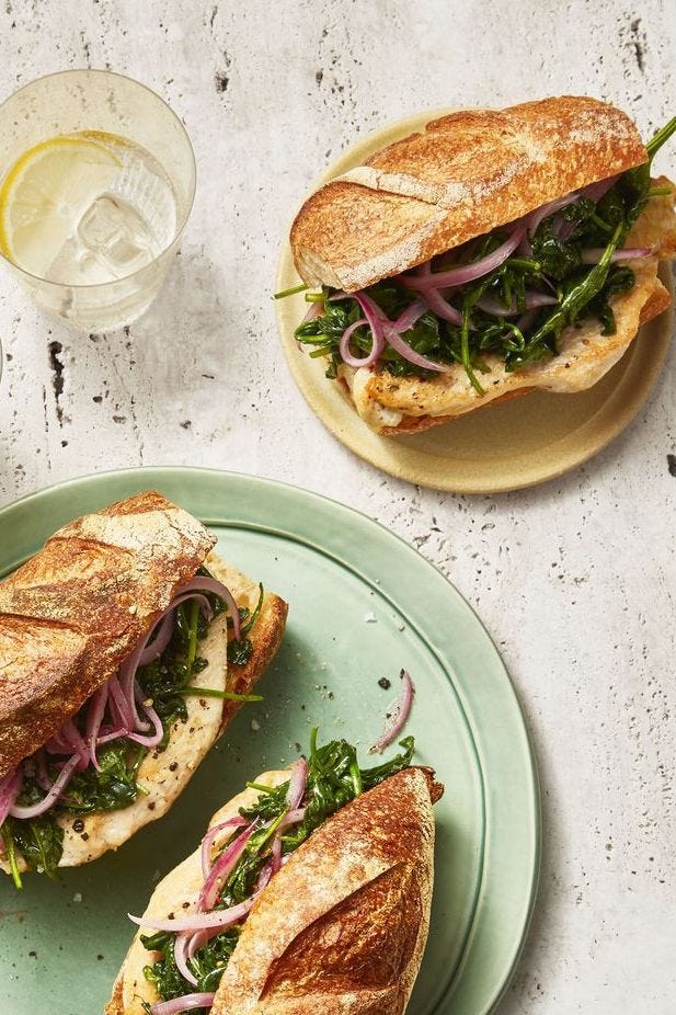 spinach recipes - chicken cutlet sandwiches