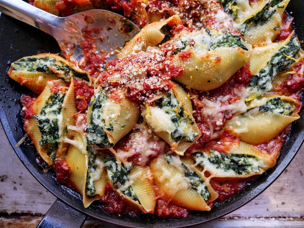 stuffed shells with spinach  delishcom