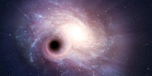 spiral galaxy and black hole