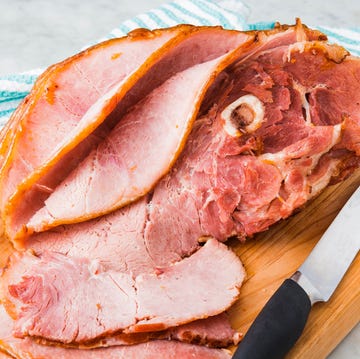 spiral ham sliced with bourbon glaze