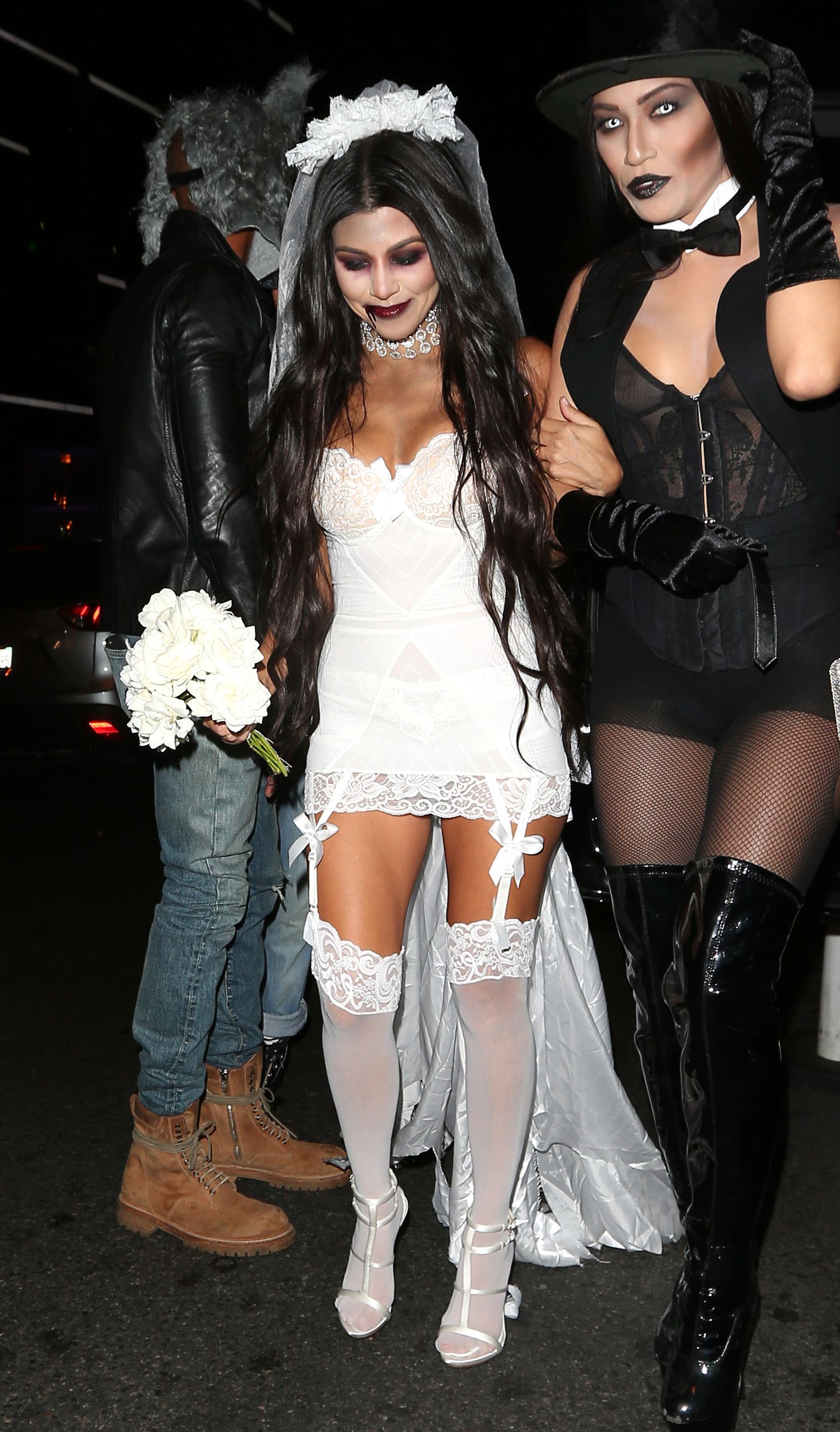 Kourtney Kardashian Is the Bloodiest Lingerie Bride for Halloween