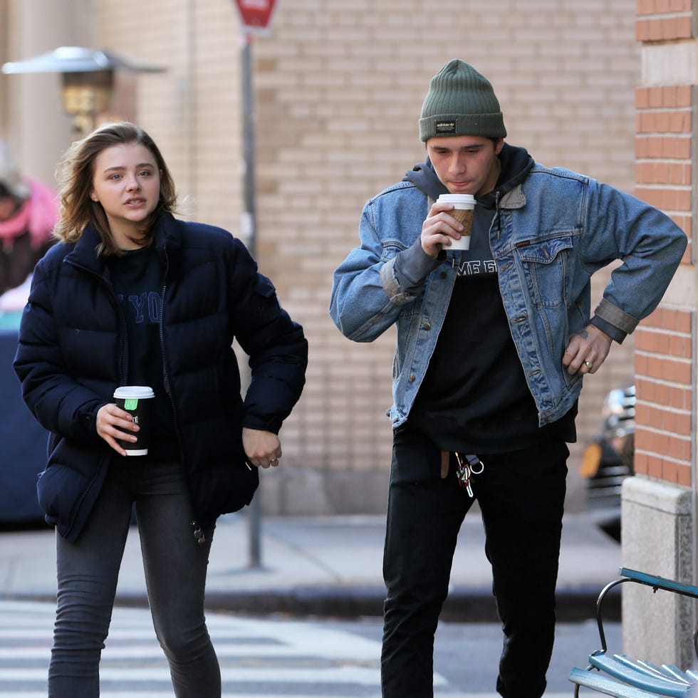 Chloe Grace Moretz and Brooklyn Beckham hold hands while picking up iced  coffee in southern California