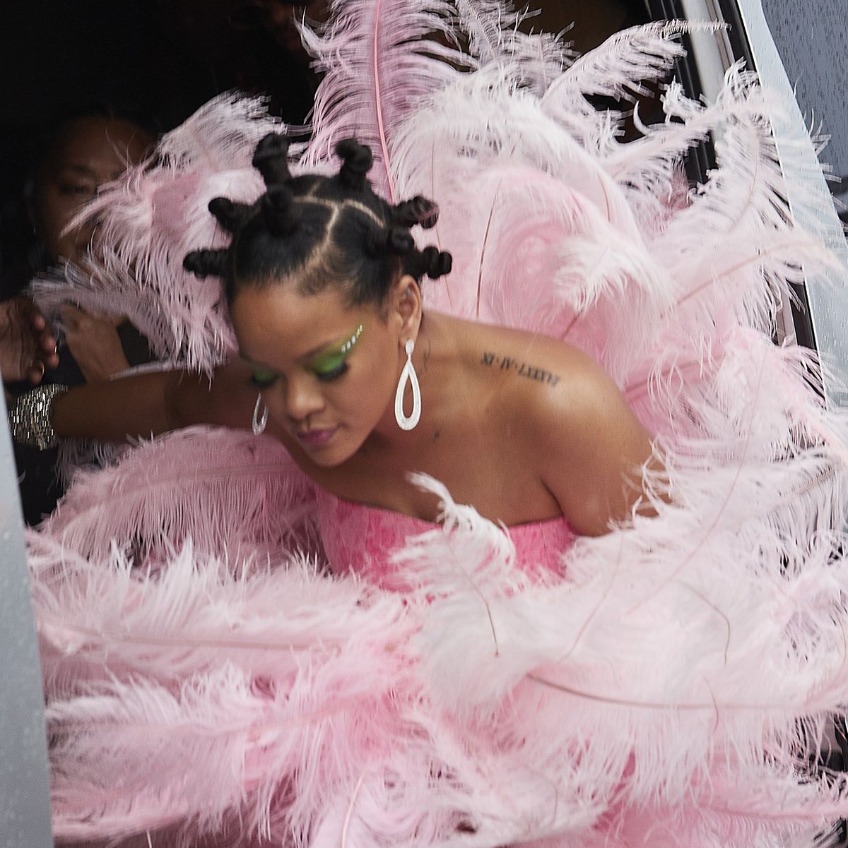 Rihanna Stuns In A Bright Pink Feathered Costume To Kick Off The Annual Crop Over Festival In Barbados
