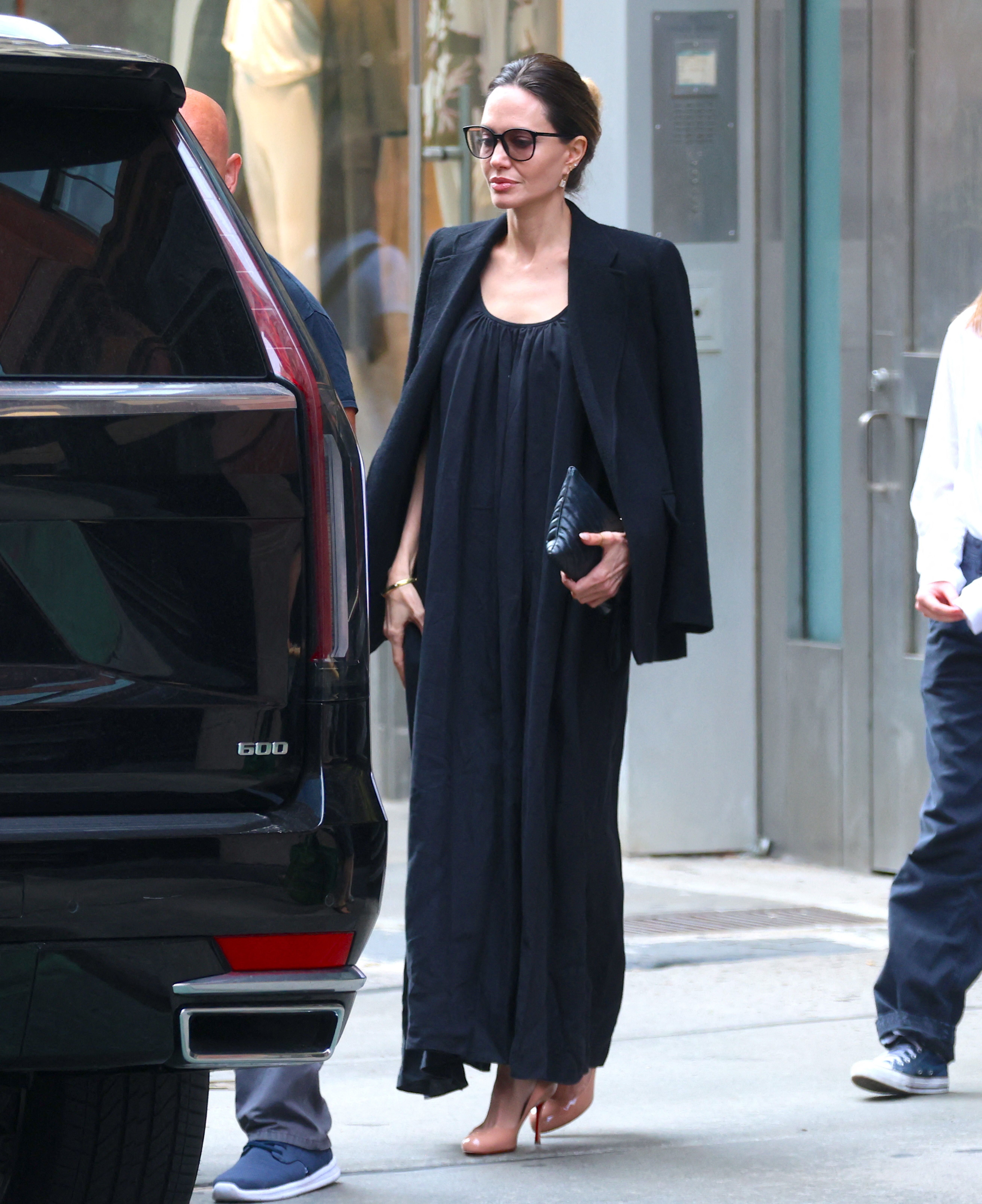 Angelina Jolie's Black Cutout Dress Is A Good Summer-Into-Fall Piece