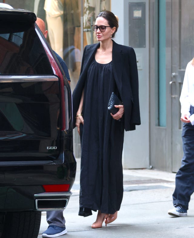 Angelina Jolie Looks Utterly Fabulous in a Black Maxi Dress with