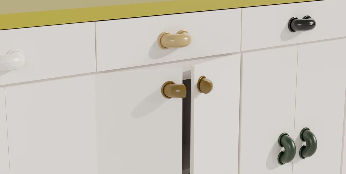 Cup Handle - Brass drawer pull - Curved drawer handle