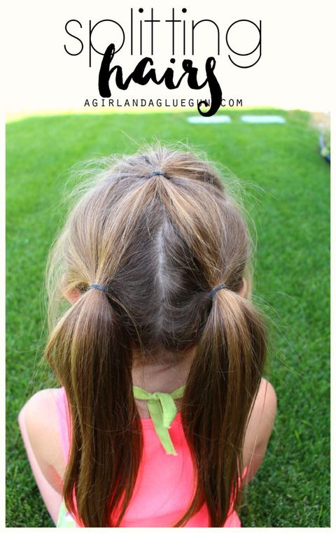 Image of Ponytail splits hairstyle for 4-year-olds
