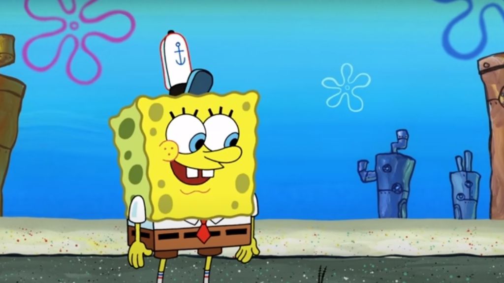 spongebob full of water