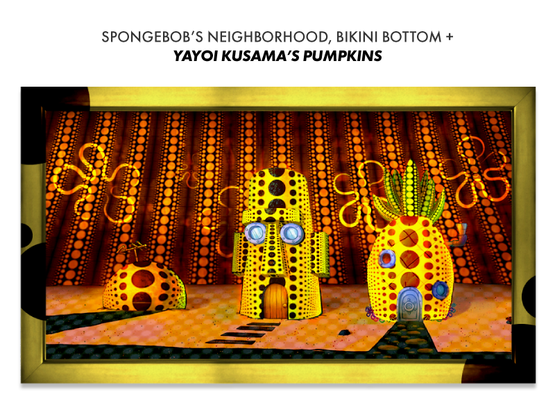 spongebobs house if designed by yayoi kusama