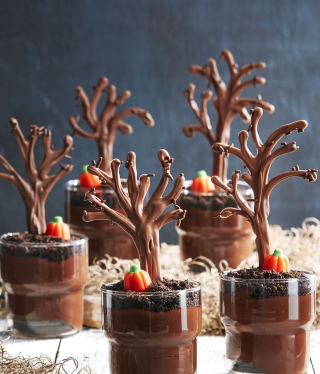 spooky forest pudding cups recipe halloween treats