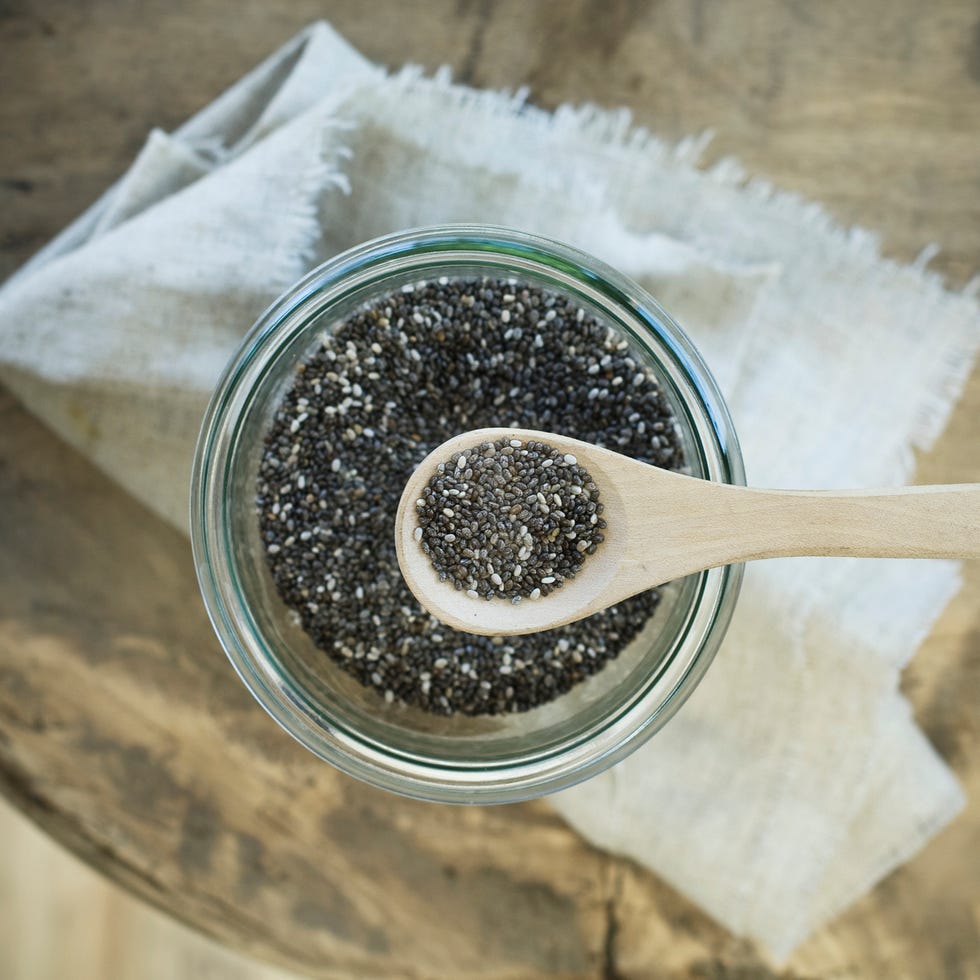 Spoon of chia seeds