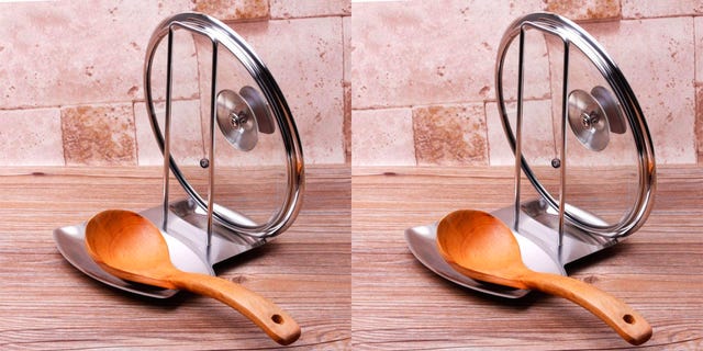 spoon rest with pot lid holder