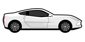 white sports car graphic