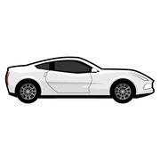 white sports car graphic