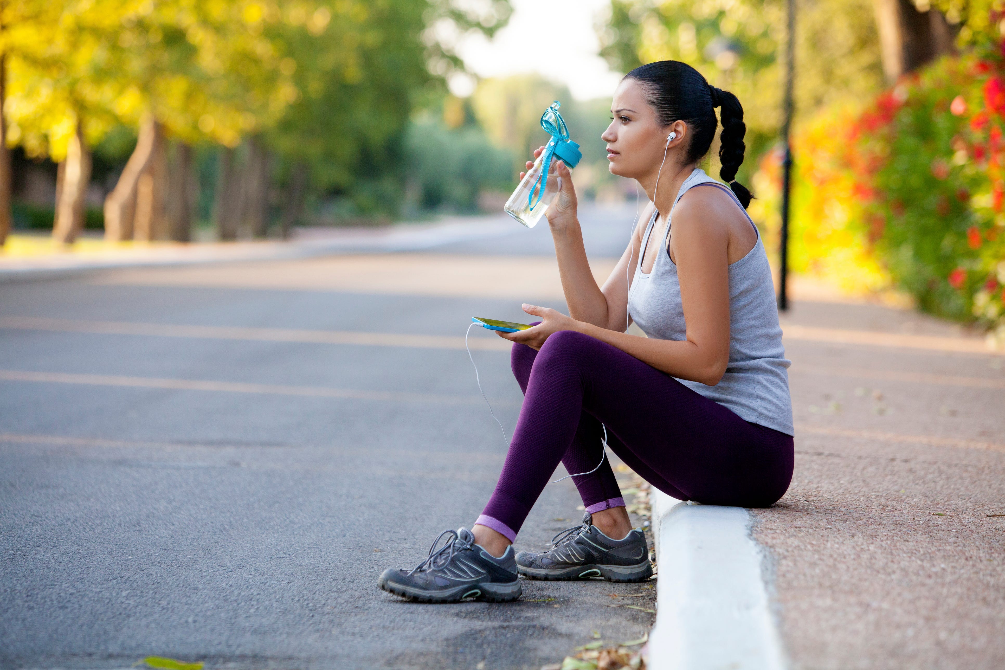 sport woman resting