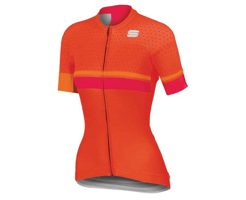 Sportswear, Jersey, Clothing, Sleeve, Orange, Active shirt, Bicycle jersey, T-shirt, Top, 