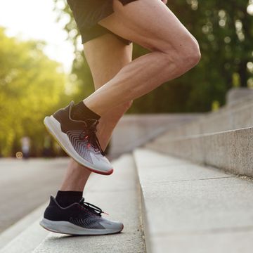 sportman legs running climbing stairs